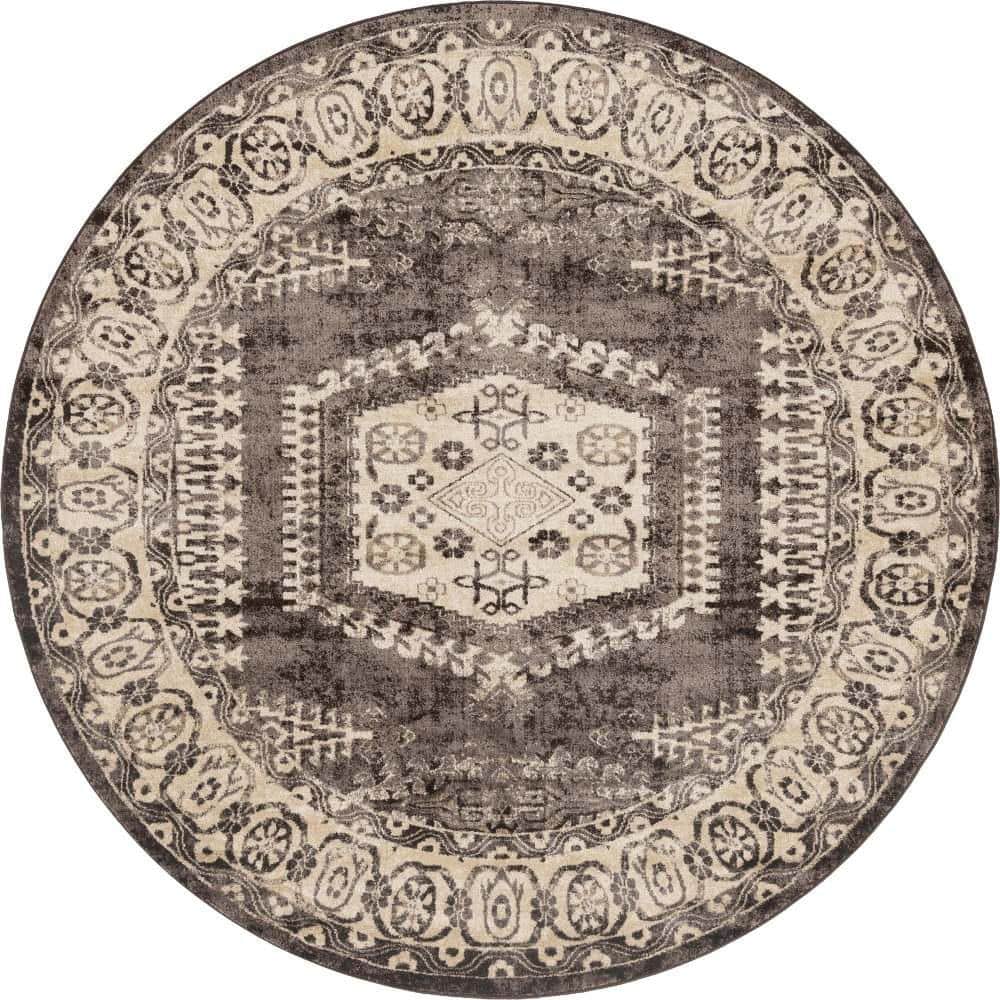 Unique Loom Utopia Larissa Dark Brown 8' 0 x 8' 0 Area Rug 3146629