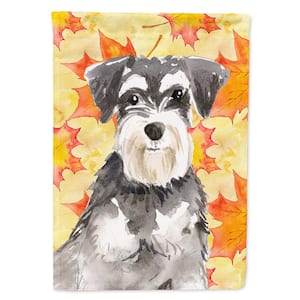 11 in. x 15-1/2 in. Polyester Fall Leaves Schnauzer #2 2-Sided 2-Ply Garden Flag