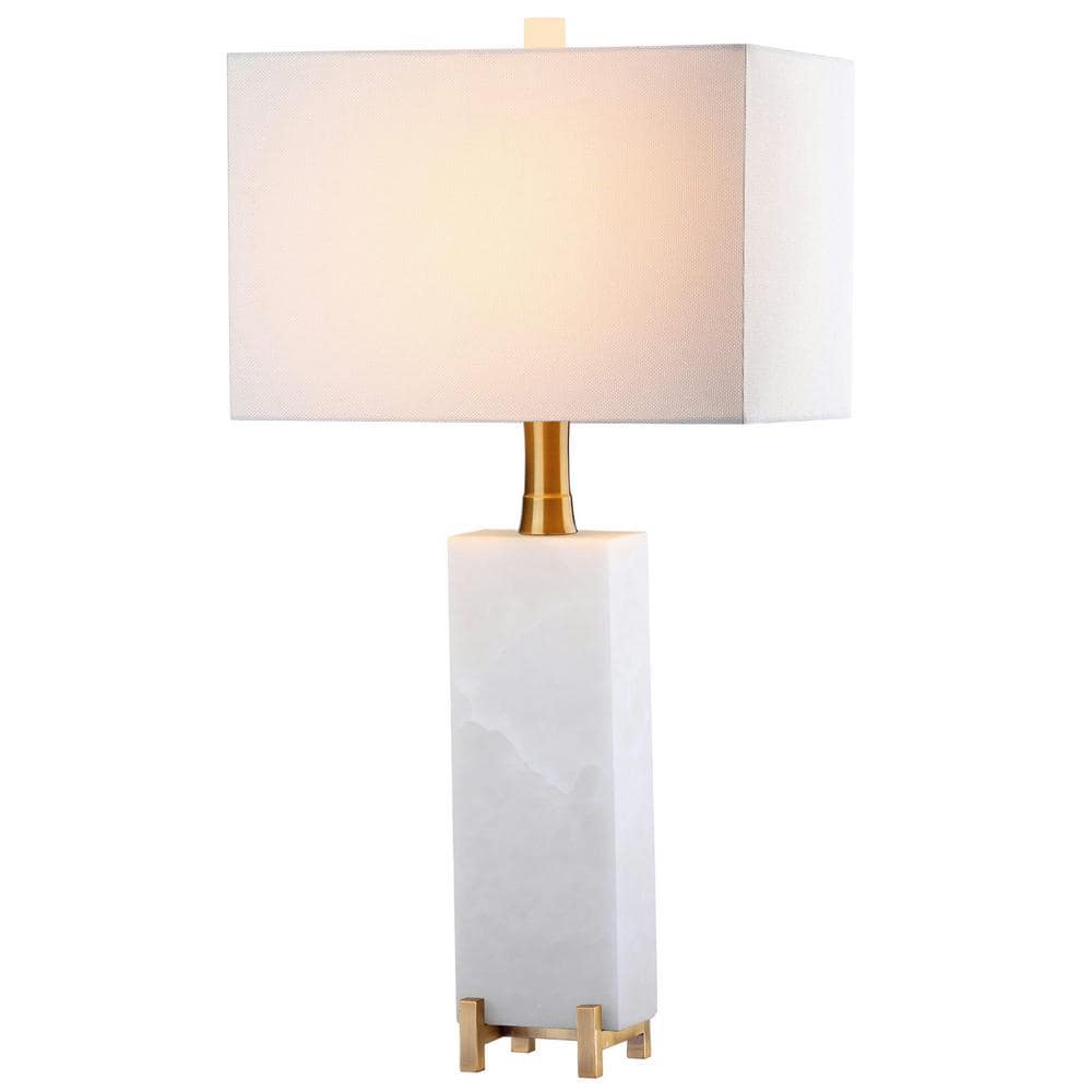 Elegant Alabaster and Brass Gold 30-inch Traditional Table Lamp