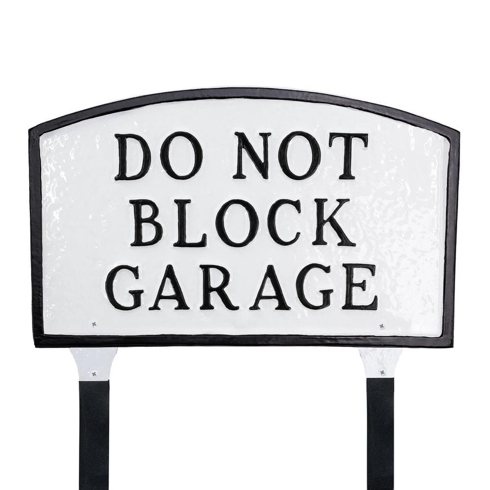 13 in. x 21 in. Large Arch Do Not Block Garage Statement Plaque Sign with Lawn Stakes - White/Black price history on PriceWatchPro
