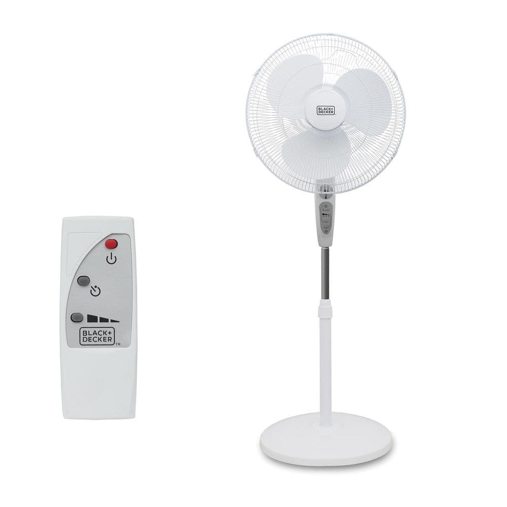 18 in. 3 Fan Speeds Oscillating Stand Floor Fan in White with Remote price history on PriceWatchPro