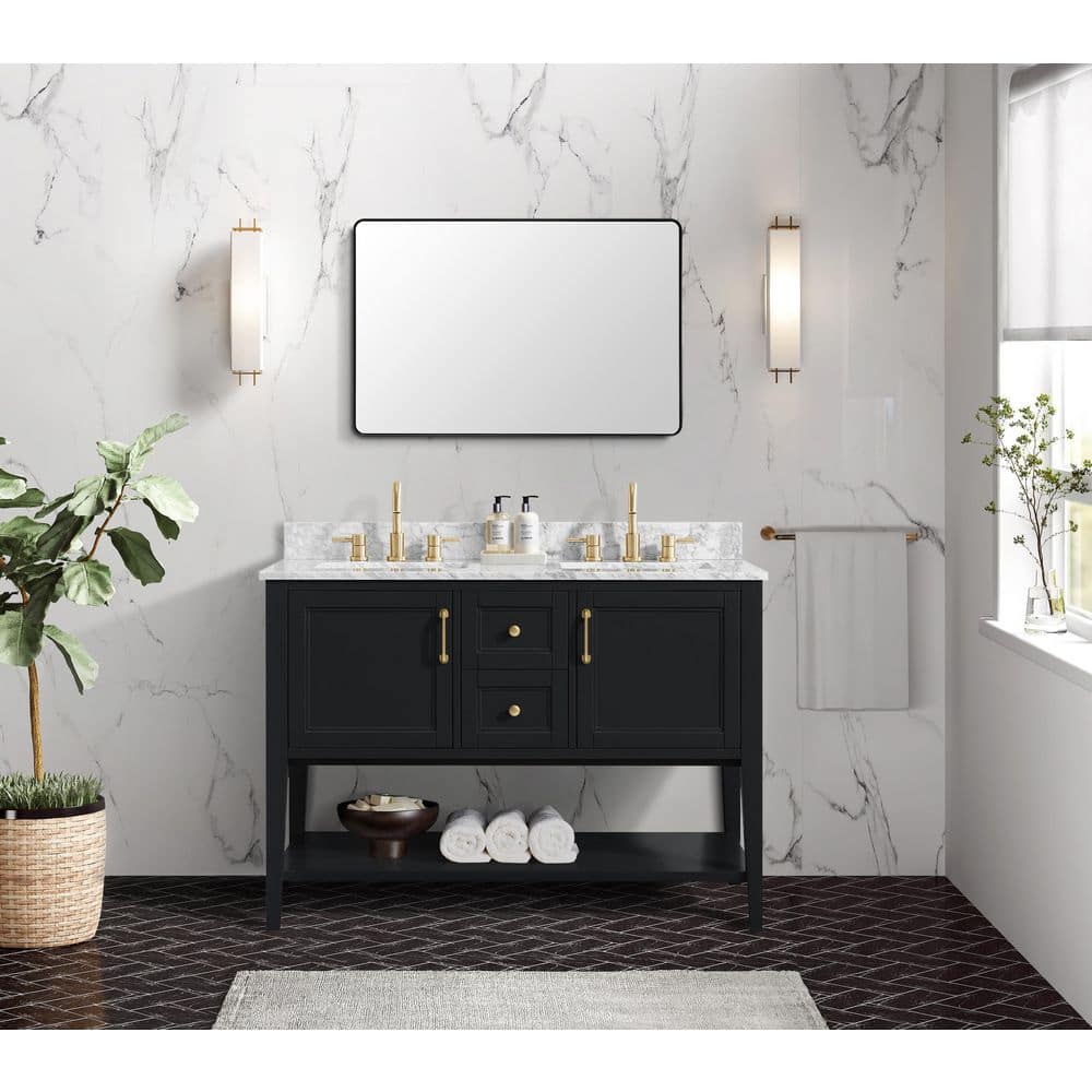 Home Decorators Collection Sherway 49 in. W x 22 in. D Bath Vanity in ...