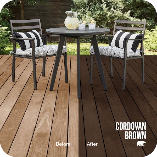 8 oz. #ST-104 Cordovan Brown Semi-Transparent Waterproofing Exterior Wood Stain and Sealer Sample