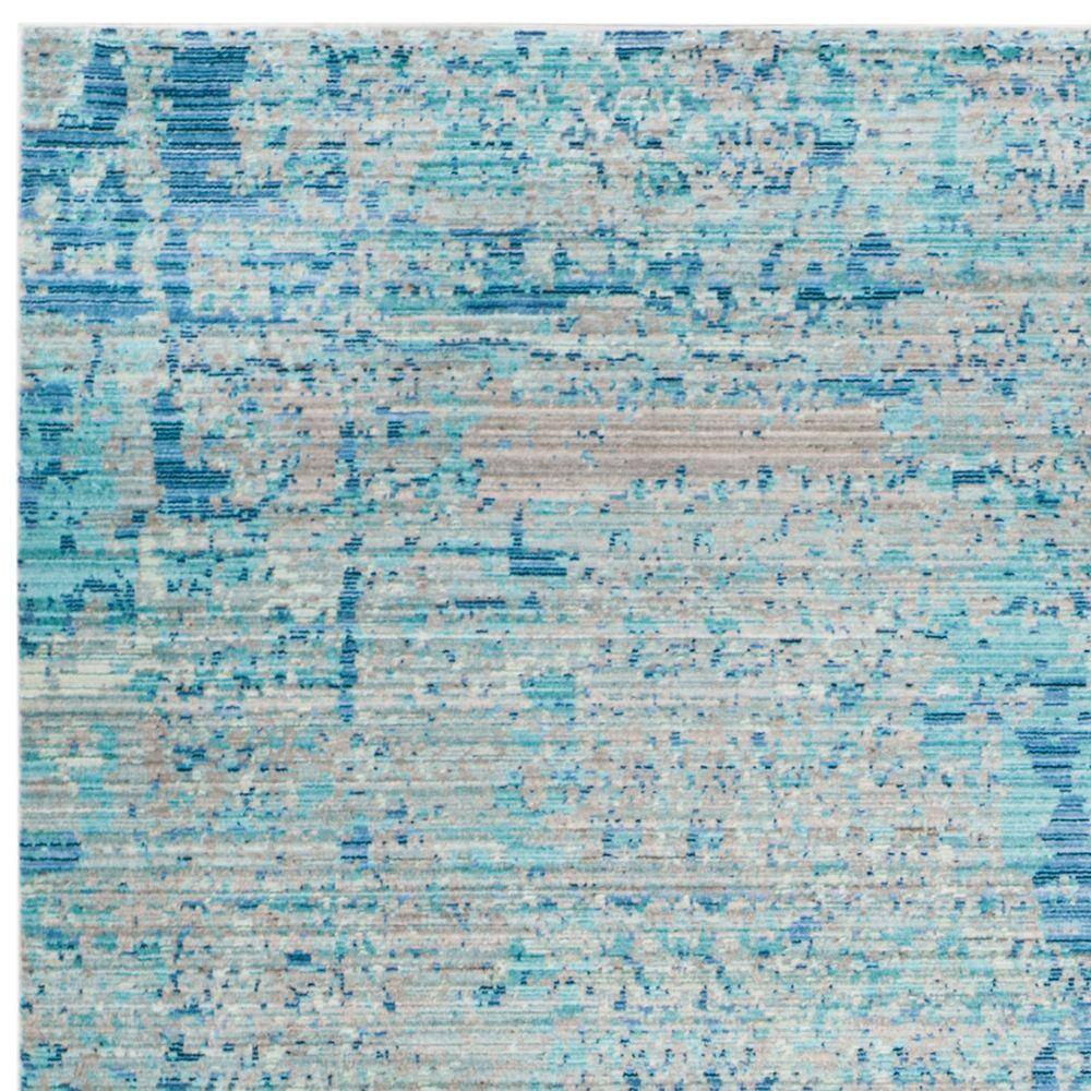 Luminous Light Blue Abstract 8' x 10' Synthetic Area Rug