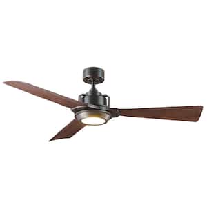 Osprey 56 in. LED Indoor/Outdoor Oil Rubbed Bronze 3-Blade Smart Ceiling Fan with 3000K Light Kit and Wall Control