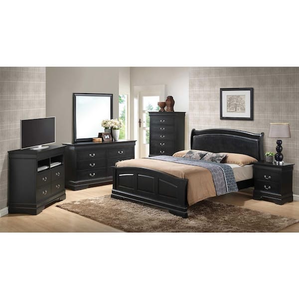 Louis Philippe G3150A Black Finish Bedroom Set