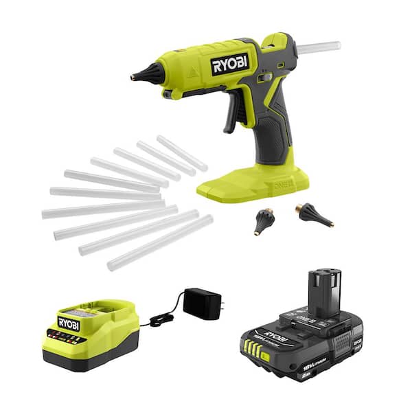 ONE+ 18V Cordless Dual Temperature Glue Gun with Nozzle Kit and (10) Glue  Sticks(Tool Only)