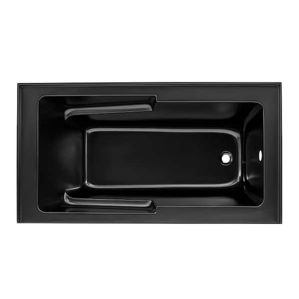 Voltaire 60 in. Acrylic Right Drain Rectangular Alcove Bathtub in Matte Black