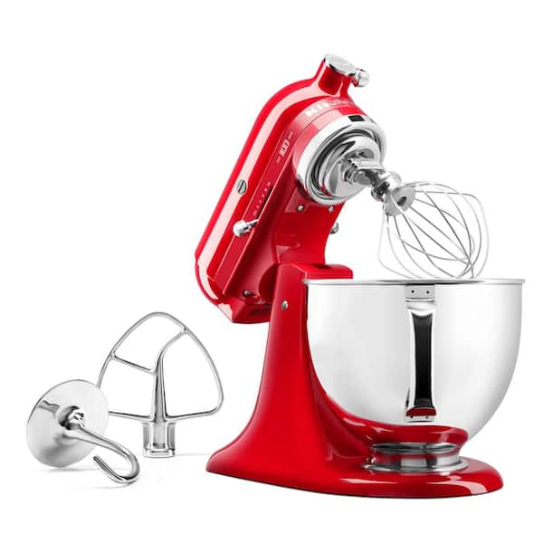 Så mange ønskelig Tablet KitchenAid 100-Year Limited Edition Queen of Hearts 5 Qt. 10-Speed Passion  Red Stand Mixer KSM180QHSD - The Home Depot