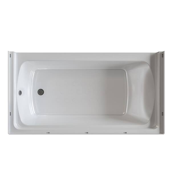 30 in. x 60 in. x 59.5 in. 3-Piece Direct-to-Stud Alcove Tub Surround in White