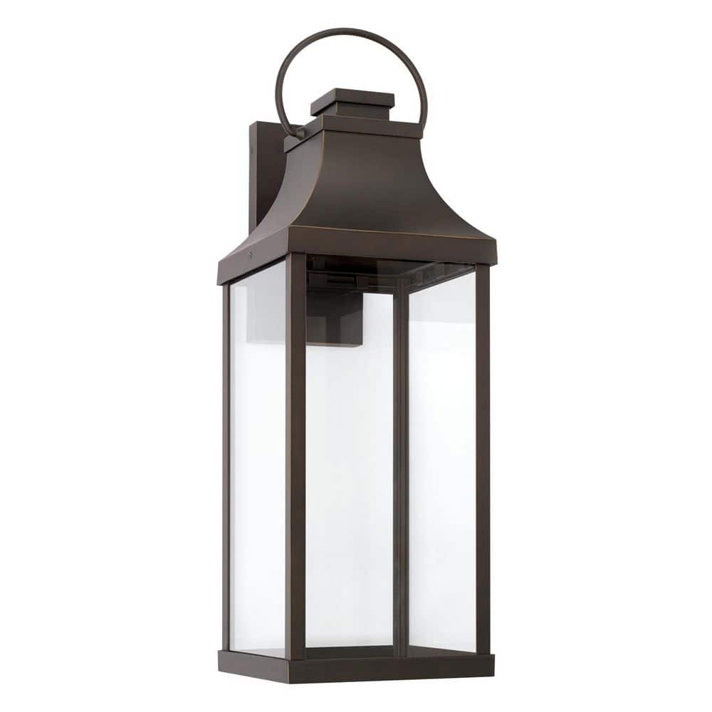 Bradford 27 in. Oiled Bronze Outdoor Hardwired Extra Large Wall Lantern Sconce with Clear Glass, No Bulbs Included price history on PriceWatchPro