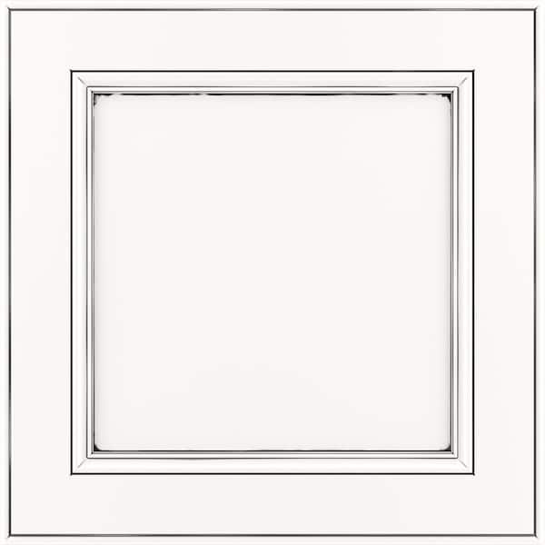 American Woodmark MacArthur 11 9/16-in. W x 3/4-in. D x 11 1/2-in. H in Painted Pewter Glaze Cabinet Door Sample
