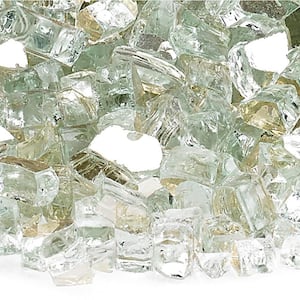 1/4 in. Platinum Reflective Fire Glass 10 lbs. Bag