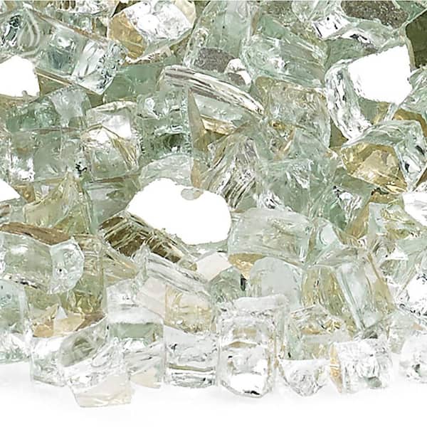 American Fire Glass 1/4 in. Platinum Reflective Fire Glass 10 lbs. Bag