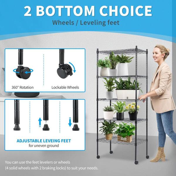 Siavonce Heavy Duty 5-Tier Shelving Units Adjustable with