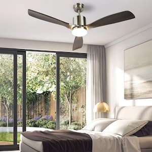 Solid 52 in. Integrated LED Indoor Grey Ceiling Fan with Light and Remote Control