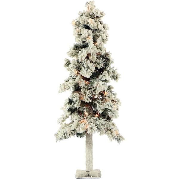 Fraser Hill Farm 2 Ft 3 Ft And 4 Ft Pre Lit Snowy Alpine Artificial Christmas Trees With Clear Lights Set Of 3 Ffsa000 1sn Set3 The Home Depot