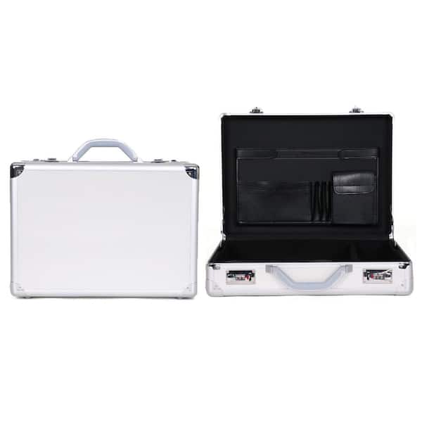 Heritage Metallic Silver Aluminum Anti-Theft Combination Snap-Lock 17.3 in. Computer Attache Case / Business Case