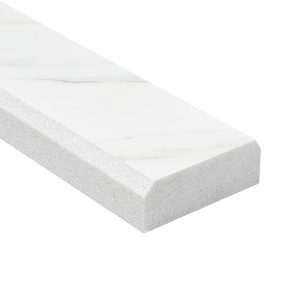 Calacatta Nowy 2 in. x 36 in. Polished Engineered Marble Double Beveled Threshold Tile (3 lin. ft. /Each)