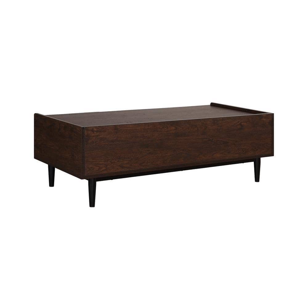 Duane Dark Brown and Navy Blue Wood and Metal Coffee Table with Storage