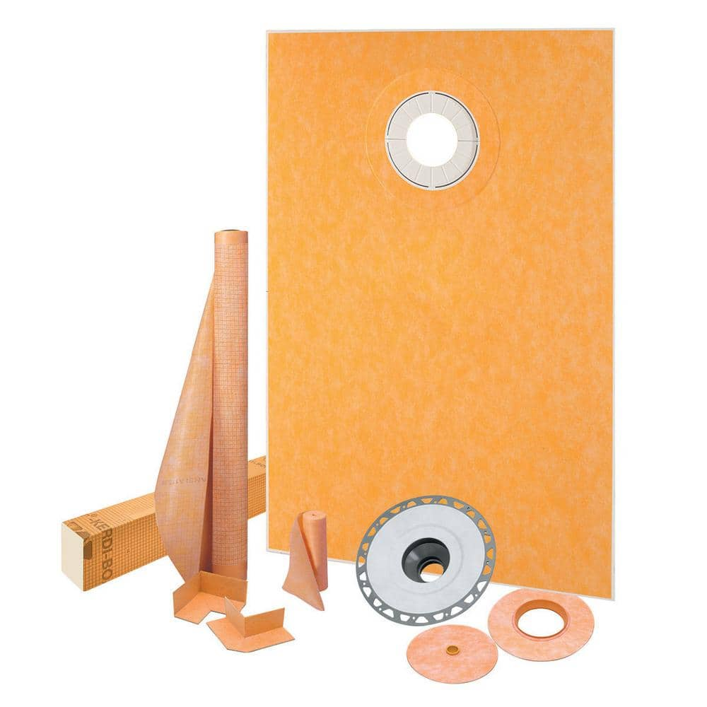 EAN 4011832168529 product image for Kerdi-Shower 38 in. x 60 in. Off-Center Shower Kit with PVC Flange | upcitemdb.com