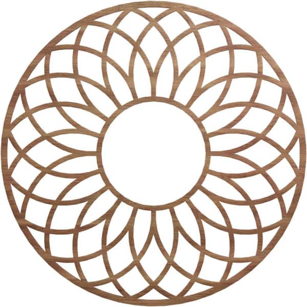 Ekena Millwork 0.25 in. x 36 in. x 36 in. Wood (Walnut) Medallion Moulding