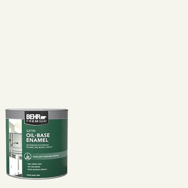 BEHR 1 qt. White Oil-Based Satin Interior/Exterior Enamel Paint