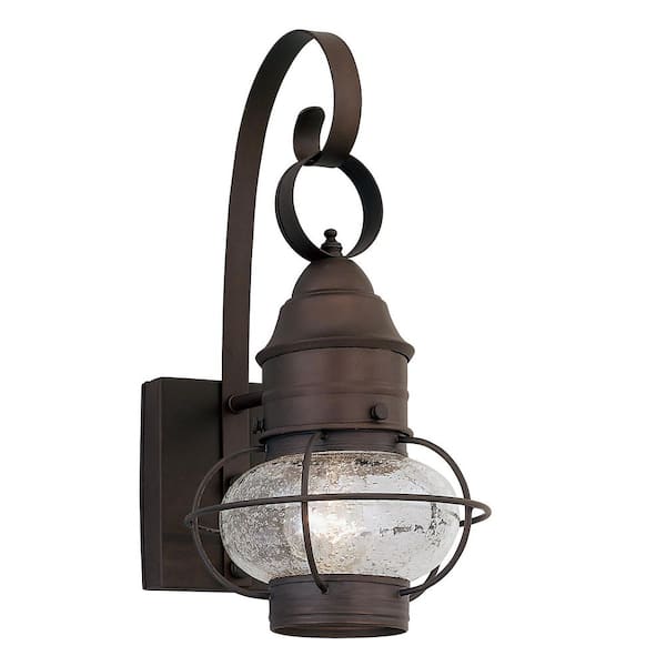 Nantucket Rustique 1-Light Outdoor Line Voltage Hardwired Porch Light Wall Sconce with No Bulb Included