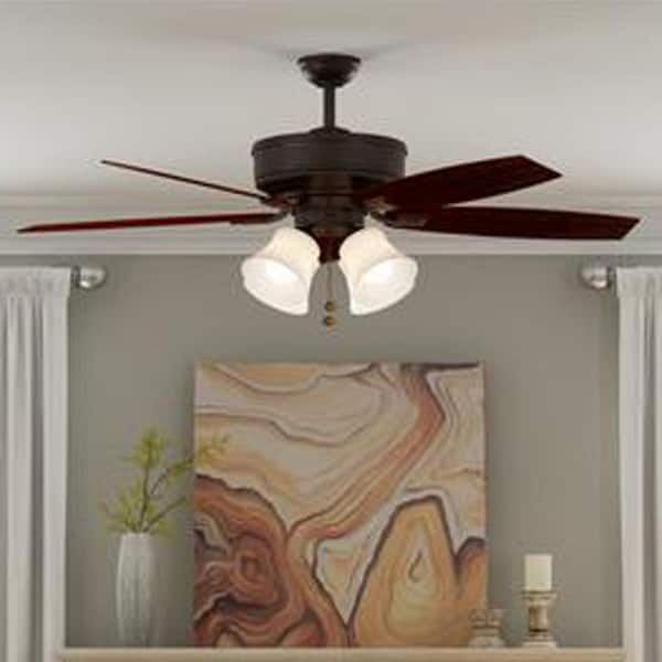 Hampton Bay Devron 52 in. LED Indoor Oil-Rubbed Bronze Ceiling Fan with Light Kit