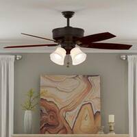 Devron 52 in. LED Indoor Oil-Rubbed Bronze Ceiling Fan with Light Kit