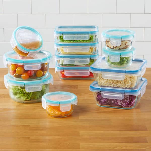 24-Piece Stackable Borosilicate Glass Food Storage Containers Set, Gray  Capacity 2.2 Pounds, 2 Pounds Kitchen - AliExpress