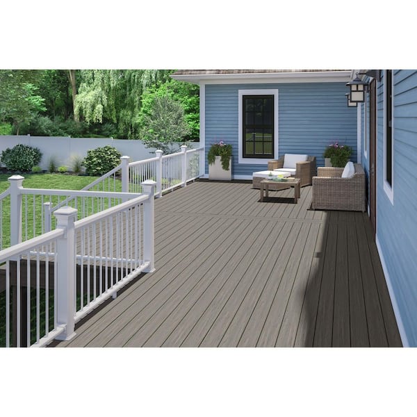 Venture 1 in. x 5-1/2 in. x 12 in. Saltwater Slotted Composite Deck Board Sample