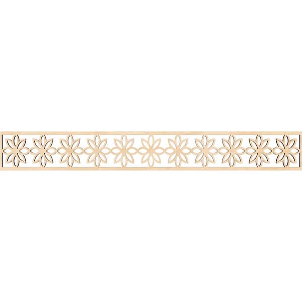 Ekena Millwork Daisy Fretwork 0.375 in. D x 46.5 in. W x 6 in. L Birch Wood Panel Moulding