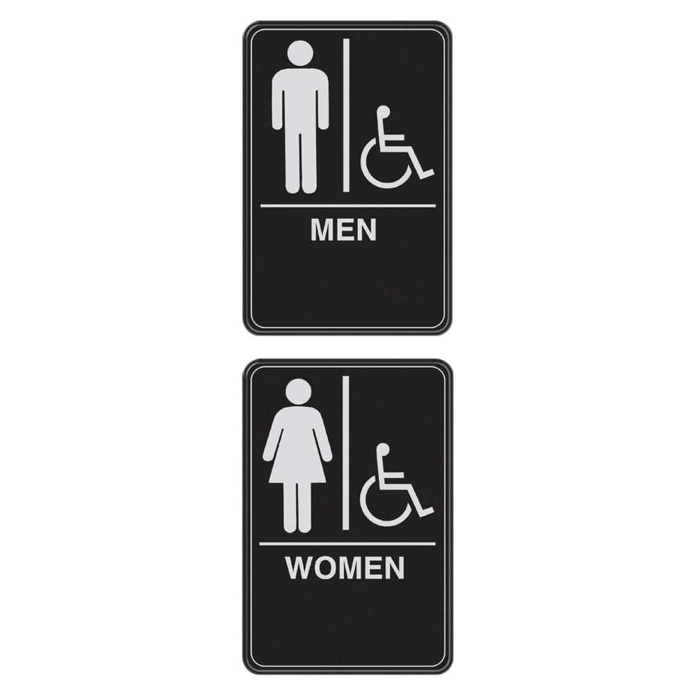 Everbilt 6 in. x 9 in. Men and Women Acrylic Restroom Signs with ...