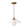 ALORA MOOD Francesca 12 in. 1 Light 60-Watt Aged Gold/Clear Glass ...