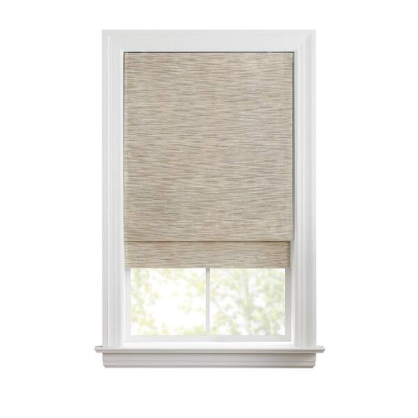 Eclipse Dylan Marble Polyester 39 in. W x 64 in. L 100% Blackout Cordless Roman Shade