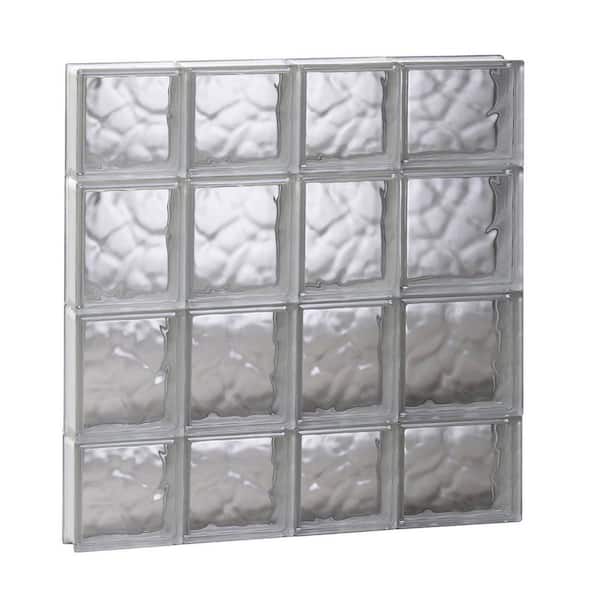 Clearly Secure 25 in. x 27 in. x 3.125 in. Frameless Wave Pattern Non-Vented Glass Block Window