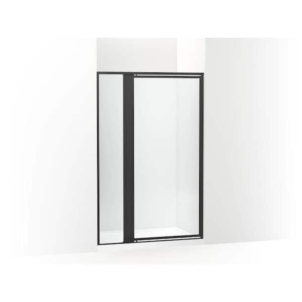 Attend 47.5 in. W x 72 in. H Pivot Framed Shower Door in Matte Black