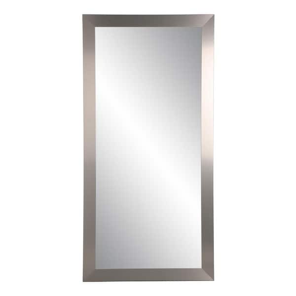 BrandtWorks Medium Silver Modern Industrial Mid-Century Modern Mirror (32 in. H X 66 in. W)