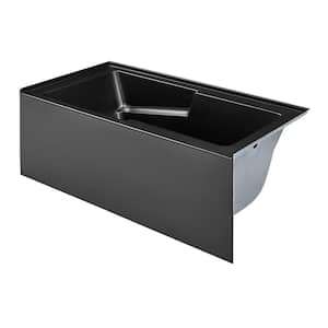 Voltaire 60 in. Acrylic Right Drain Rectangular Alcove Bathtub in Matte Black