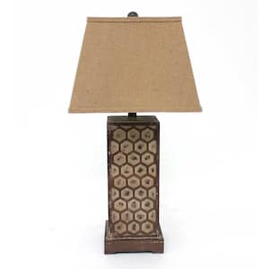 28.5 in. Brown Standard Light Bulb Bedside Table Lamp