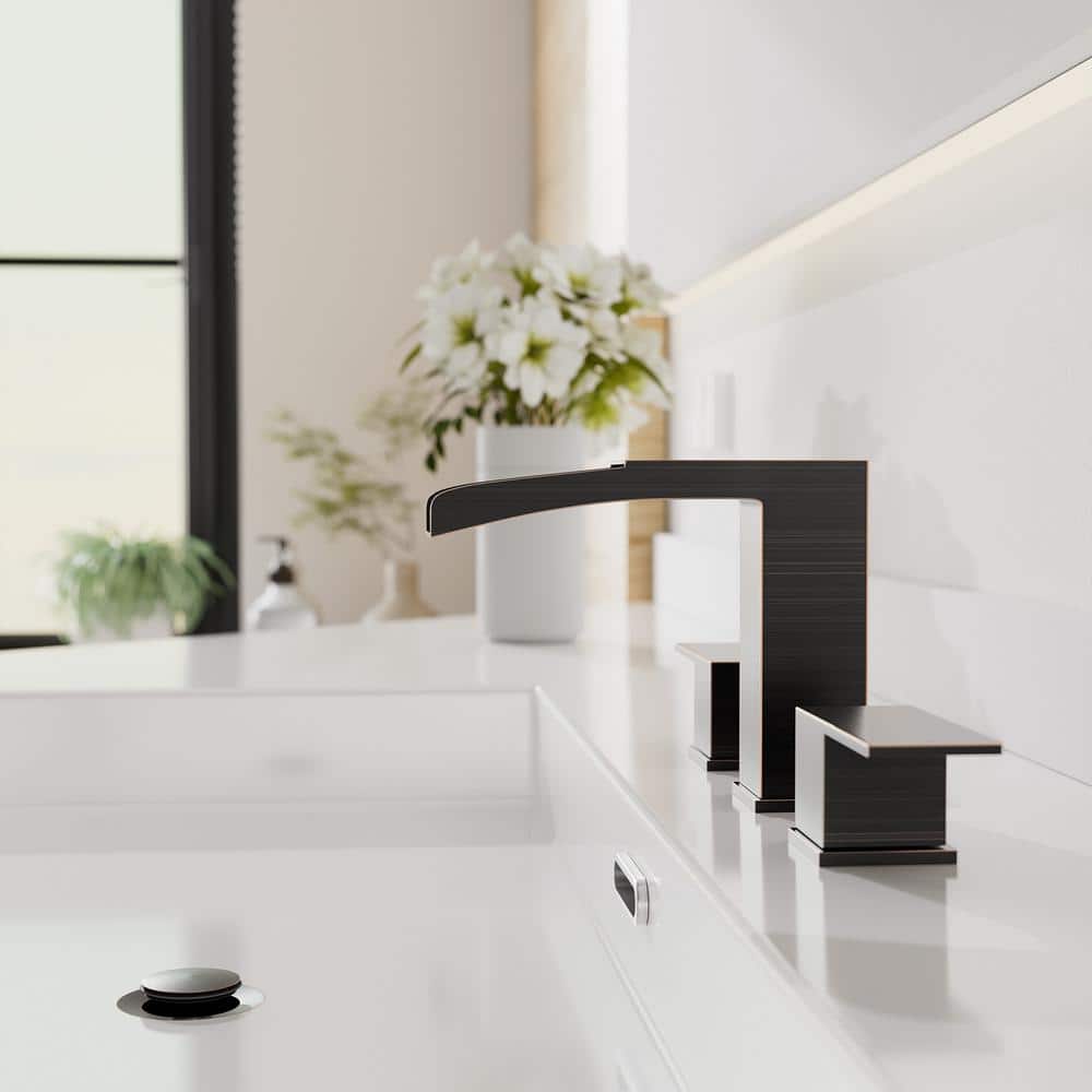 Oil Rubbed Bronze Widespread 2-Handle Bathroom Faucet