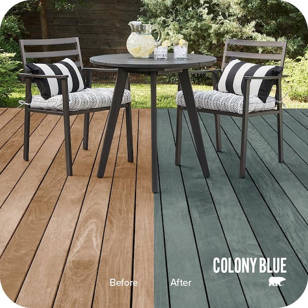 8 oz. #ST-119 Colony Blue Semi-Transparent Waterproofing Exterior Wood Stain and Sealer Sample