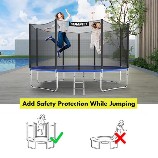 Costway 8 ft. Black Trampoline Safety Net Replacement Protection