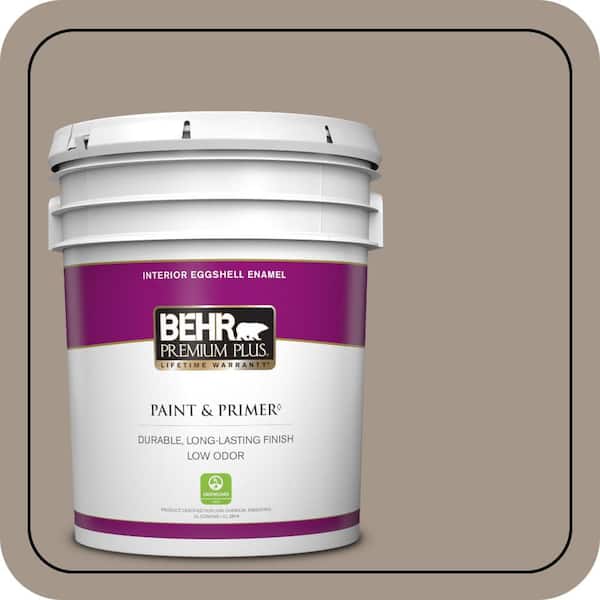 BEHR PREMIUM PLUS 5 gal. #PPU5-07 Studio Taupe Eggshell Enamel Low Odor Interior Paint & Primer