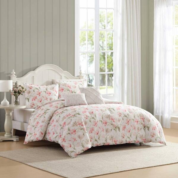 LAURA ASHLEY ローズピンク チュニック M Laura Ashley Meadow Daisies 4 Piece White/Fuschia Microfiber
