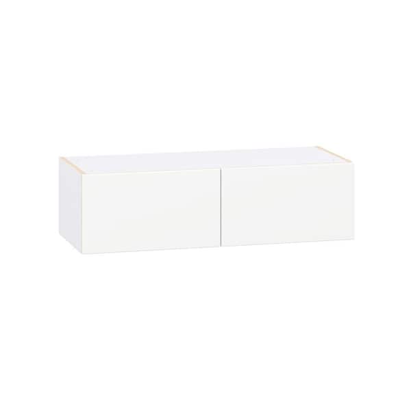Timberline 36 in. W x 14 in. D x 10 in. H Assembled Slab Wall Bridge Kitchen Cabinet in Bright White