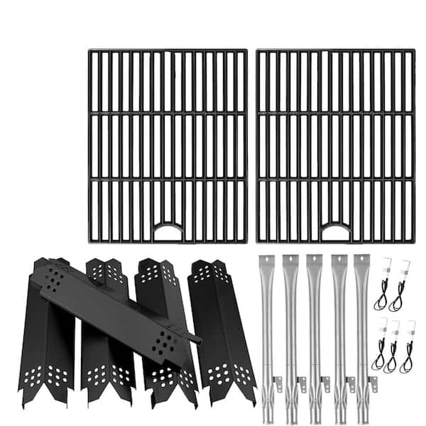 Nexgrill 5-Burner 720-0888 and 4-Burner 720-0830H Parts Kit with Cast Iron Grates, Burners and Heat Plates