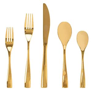 Holland Road 20-Piece Gold Stainless Steel Flatware Set