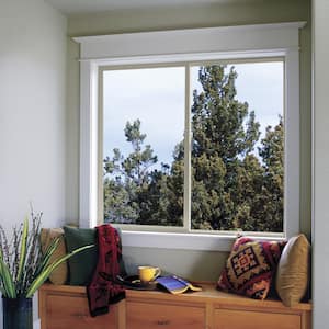 47.5 in. x 35.5 in. V-2500 Series Desert Sand Vinyl Right-Handed Sliding Window with Fiberglass Mesh Screen